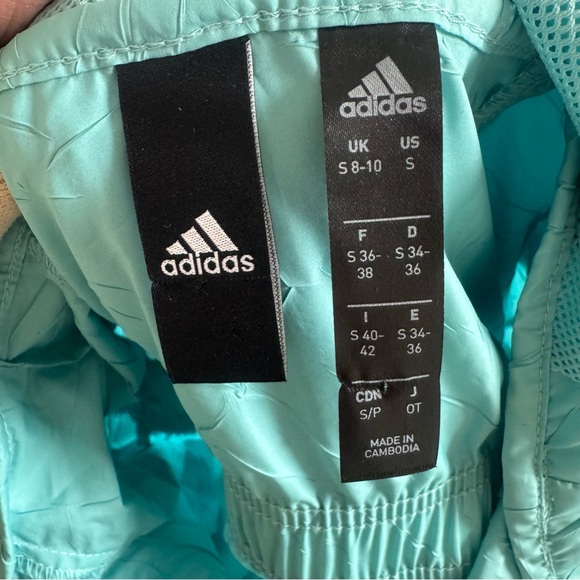 ADIDAS W.N.D HOODED RAIN JACKET BLUE SPIRIT WINDBREAKER OVERSIZED S $100 - Picture 5 of 9